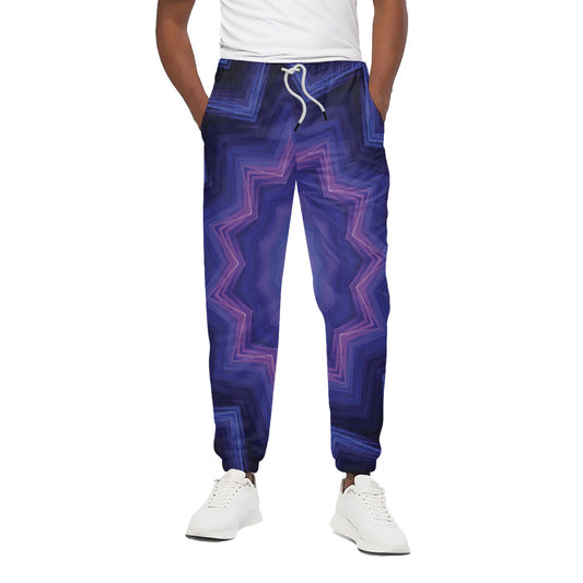 Purple And Blue Kaleidoscope Print Cotton Pants