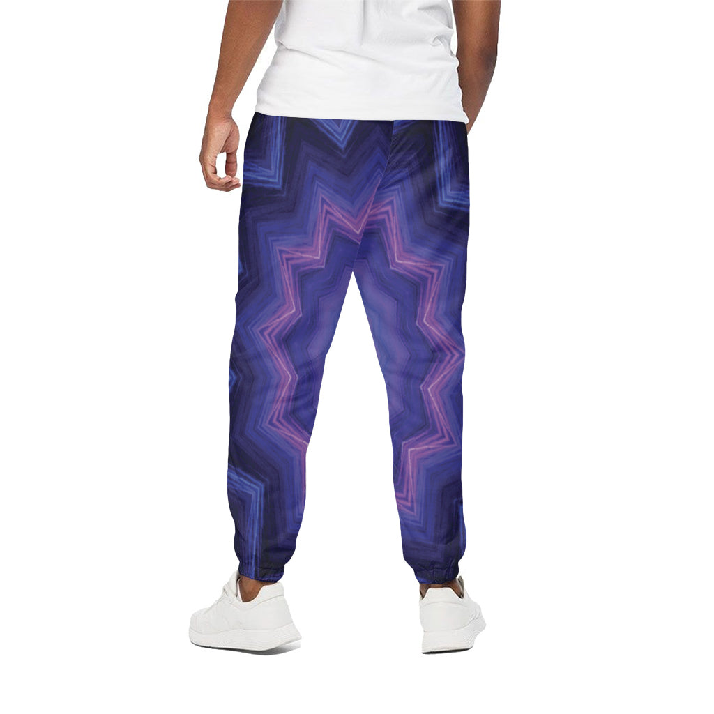 Purple And Blue Kaleidoscope Print Cotton Pants