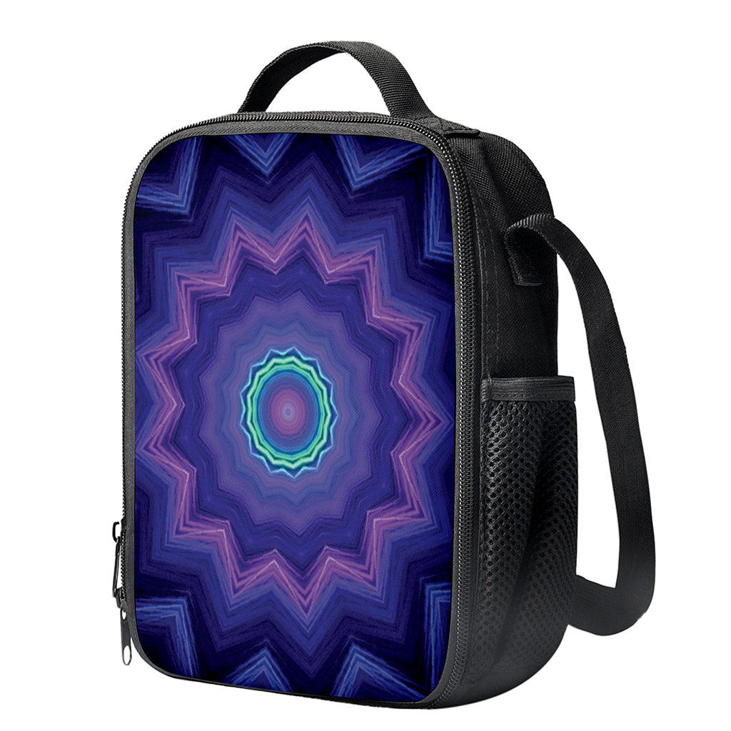 Purple And Blue Kaleidoscope Print Crossbody Lunch Bag