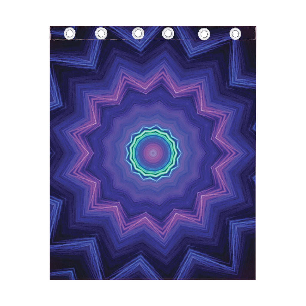 Purple And Blue Kaleidoscope Print Curtain