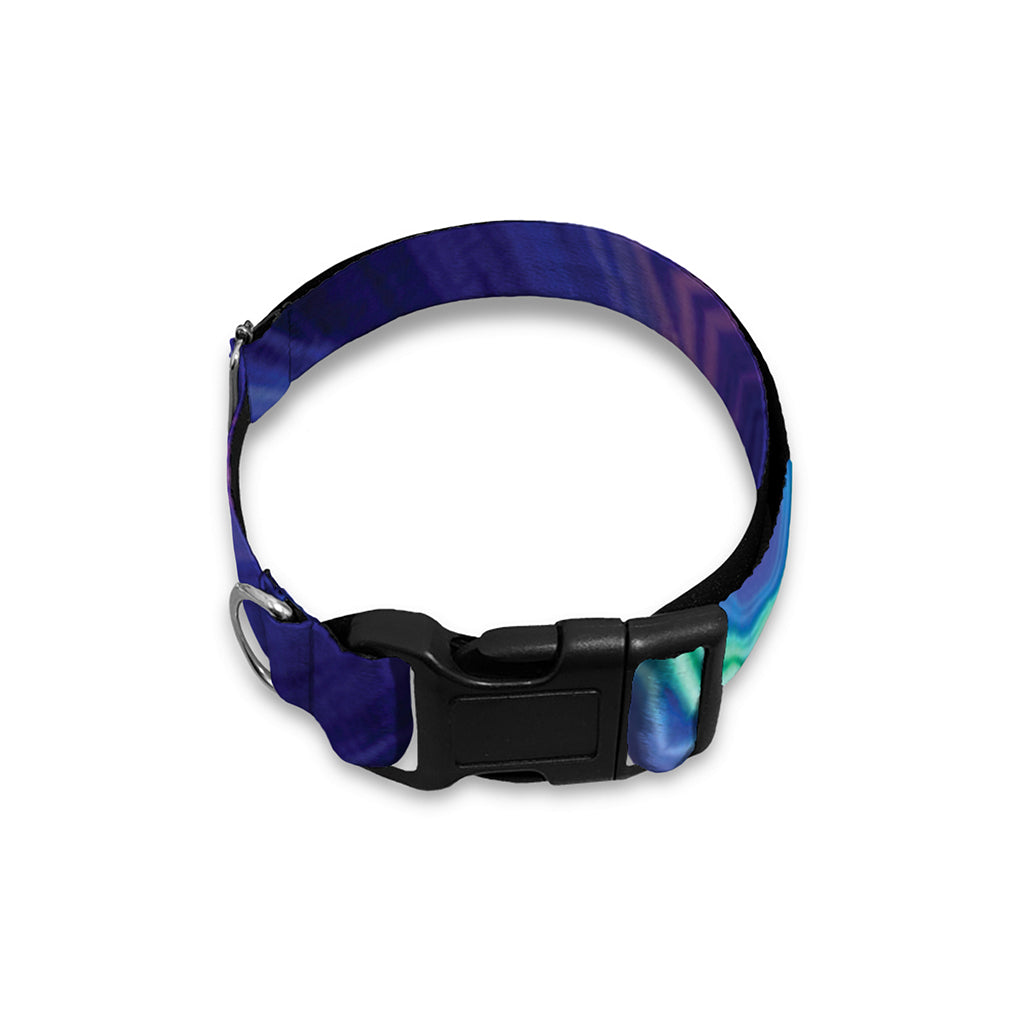 Purple And Blue Kaleidoscope Print Dog Collar