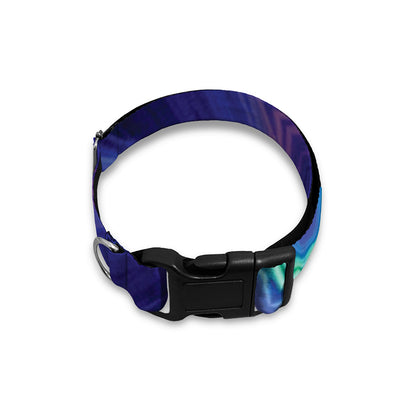 Purple And Blue Kaleidoscope Print Dog Collar