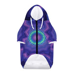 Purple And Blue Kaleidoscope Print Dog Zip Up Hoodie