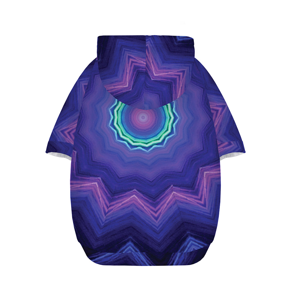 Purple And Blue Kaleidoscope Print Dog Zip Up Hoodie