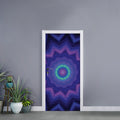 Purple And Blue Kaleidoscope Print Door Sticker