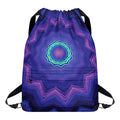 Purple And Blue Kaleidoscope Print Drawstring Backpack