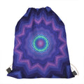 Purple And Blue Kaleidoscope Print Drawstring Bag