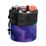 Purple And Blue Kaleidoscope Print Drawstring Makeup Bag