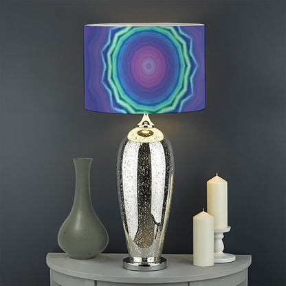 Purple And Blue Kaleidoscope Print Drum Lamp Shade
