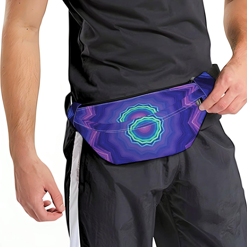 Purple And Blue Kaleidoscope Print Fanny Pack