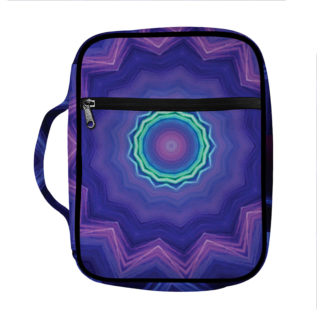 Purple And Blue Kaleidoscope Print Front Pocket Bible Bag