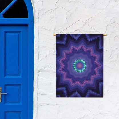 Purple And Blue Kaleidoscope Print Garden Flag