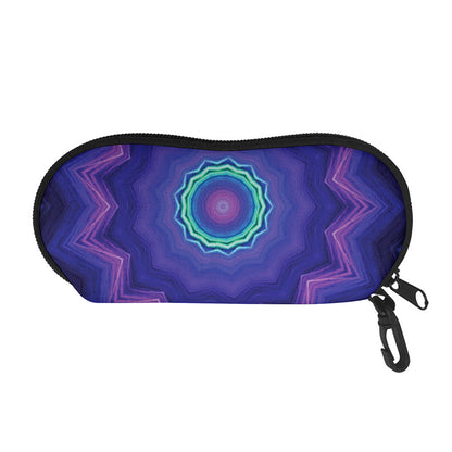 Purple And Blue Kaleidoscope Print Glasses Case