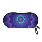 Purple And Blue Kaleidoscope Print Glasses Case