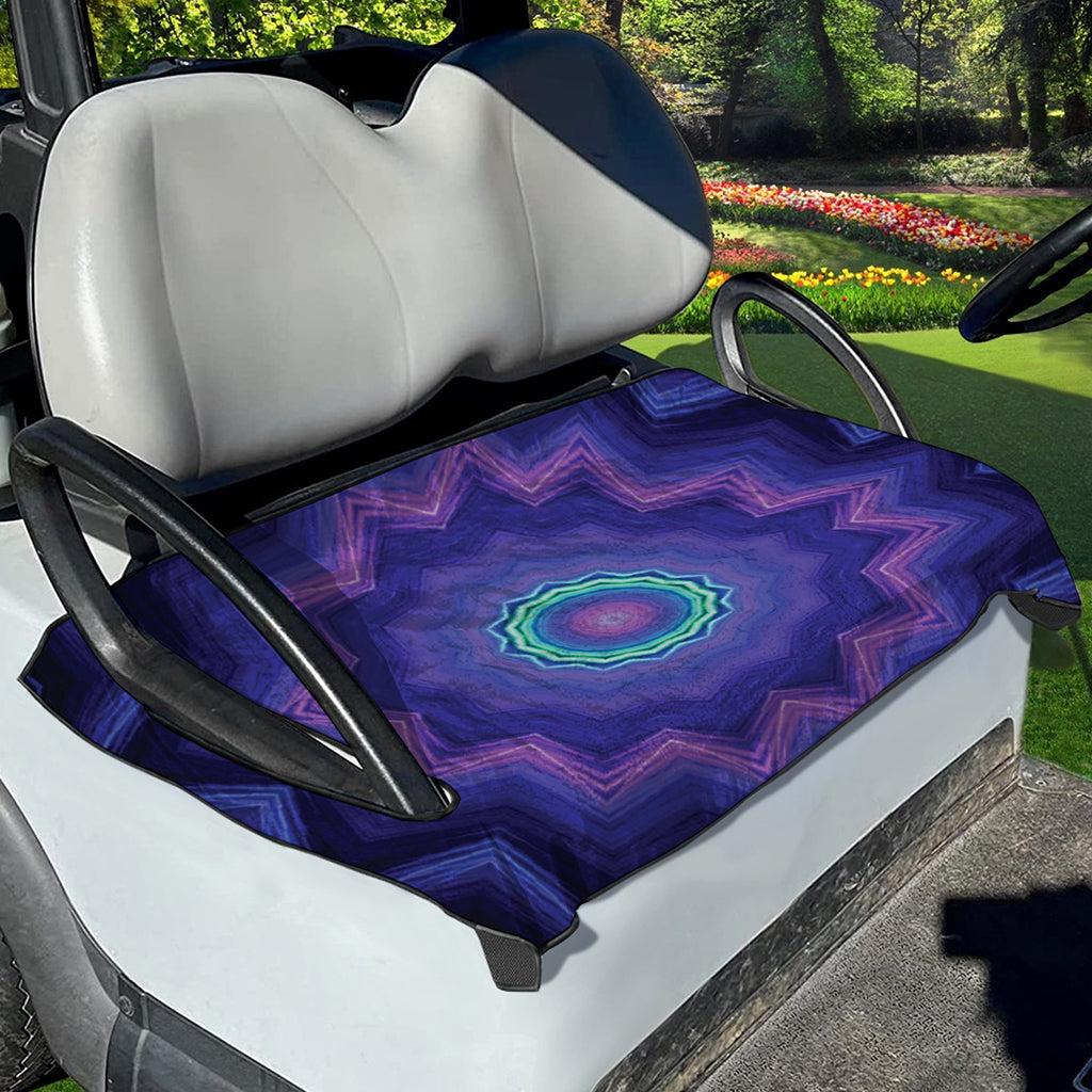 Purple And Blue Kaleidoscope Print Golf Cart Seat Cover
