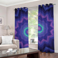 Purple And Blue Kaleidoscope Print Grommet Curtains