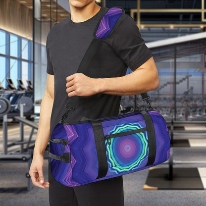 Purple And Blue Kaleidoscope Print Gym Bag