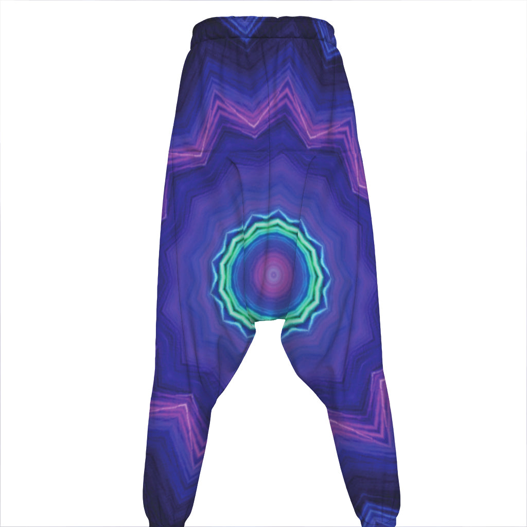 Purple And Blue Kaleidoscope Print Hammer Pants