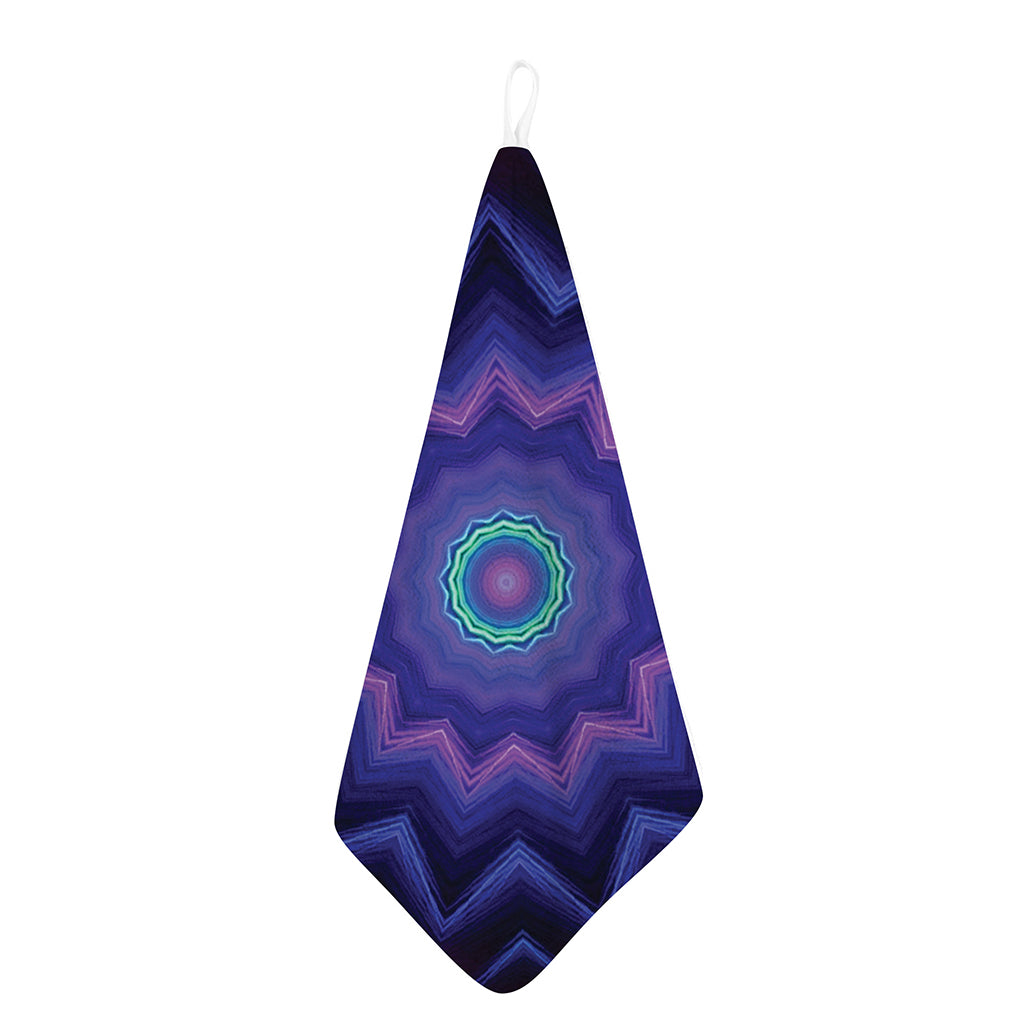 Purple And Blue Kaleidoscope Print Hand Towel