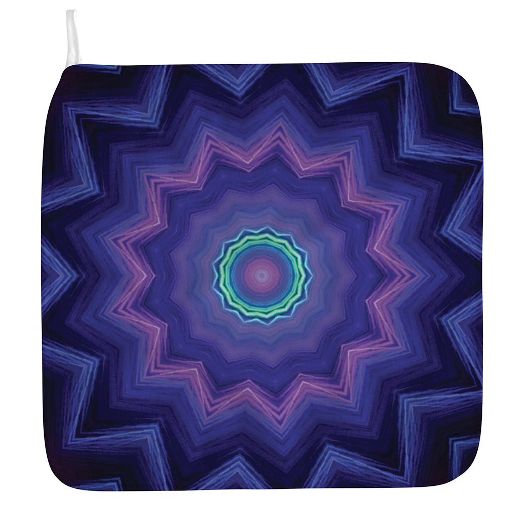 Purple And Blue Kaleidoscope Print Hand Towel