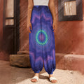 Purple And Blue Kaleidoscope Print Harem Pants