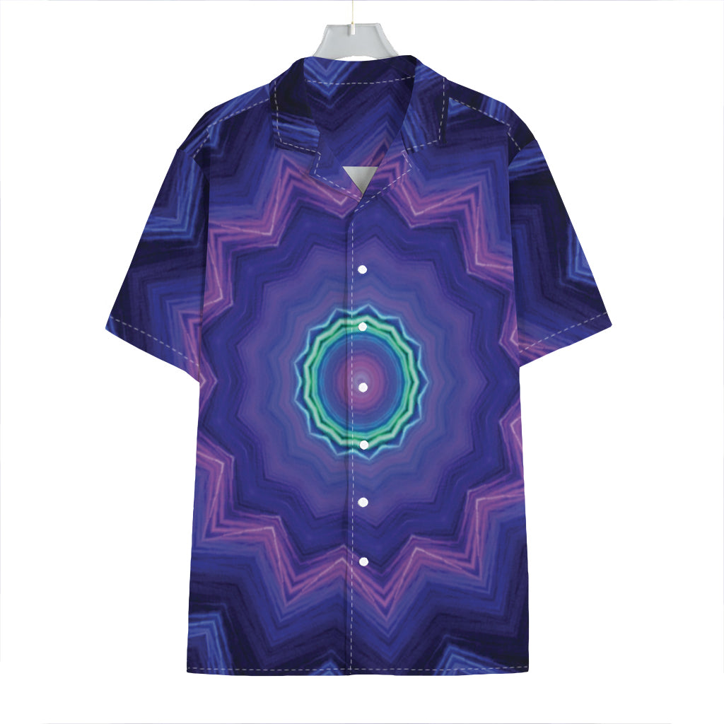 Purple And Blue Kaleidoscope Print Hawaiian Shirt