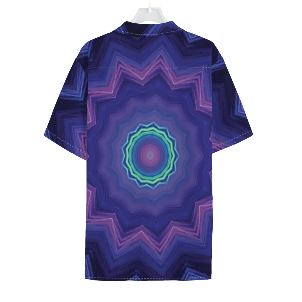 Purple And Blue Kaleidoscope Print Hawaiian Shirt