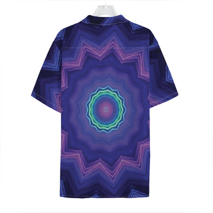 Purple And Blue Kaleidoscope Print Hawaiian Shirt