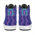 Purple And Blue Kaleidoscope Print High Top Leather Sneakers