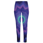 Purple And Blue Kaleidoscope Print High-Waisted Pocket Leggings
