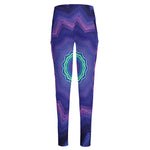 Purple And Blue Kaleidoscope Print High-Waisted Pocket Leggings