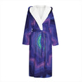 Purple And Blue Kaleidoscope Print Hooded Bathrobe