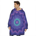 Purple And Blue Kaleidoscope Print Hoodie Blanket
