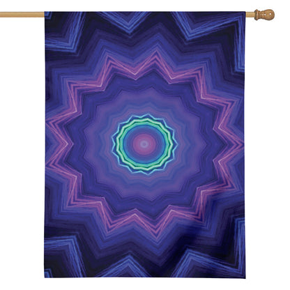 Purple And Blue Kaleidoscope Print House Flag