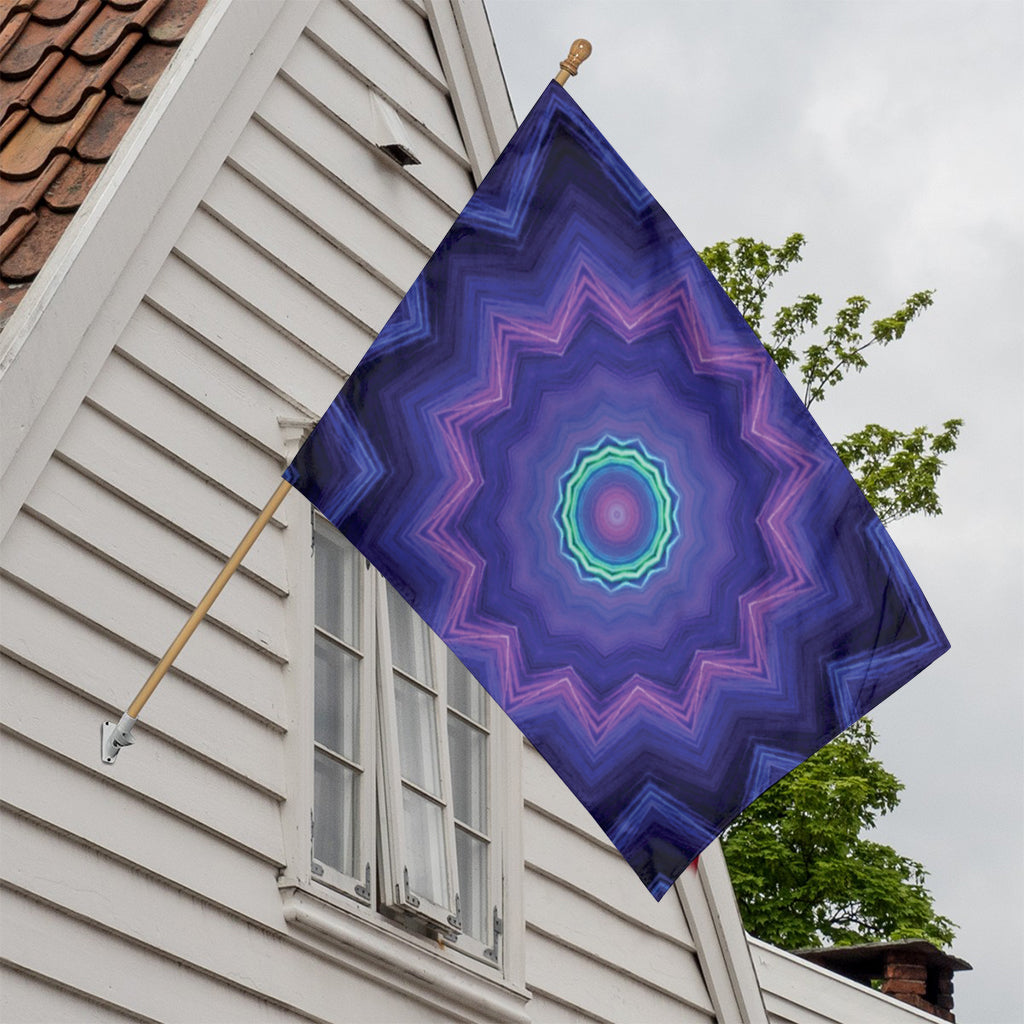 Purple And Blue Kaleidoscope Print House Flag