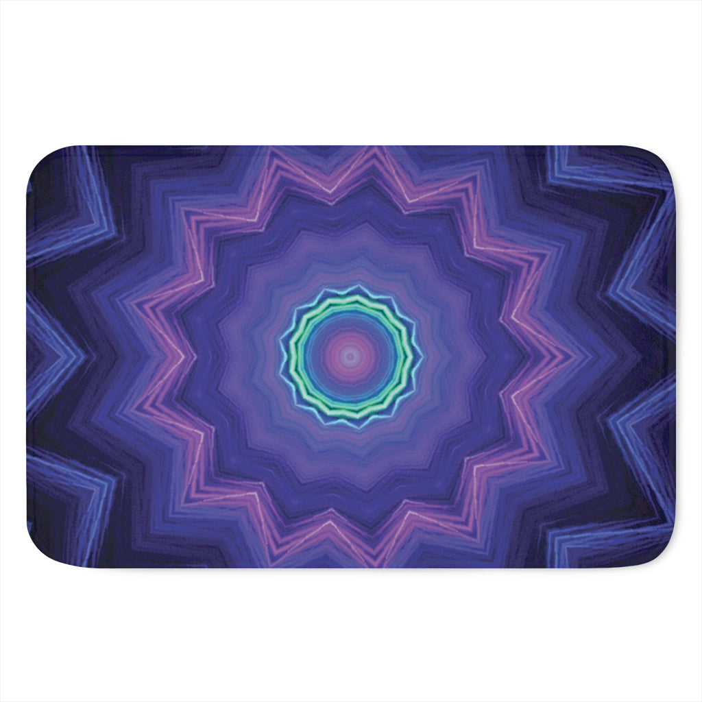 Purple And Blue Kaleidoscope Print Indoor Door Mat