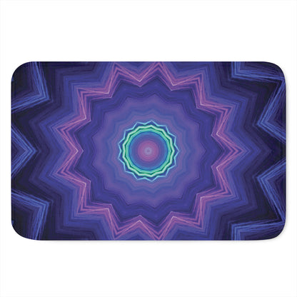 Purple And Blue Kaleidoscope Print Indoor Door Mat