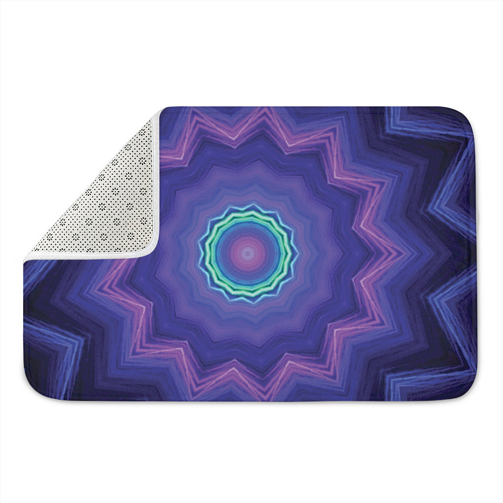Purple And Blue Kaleidoscope Print Indoor Door Mat