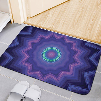 Purple And Blue Kaleidoscope Print Indoor Door Mat