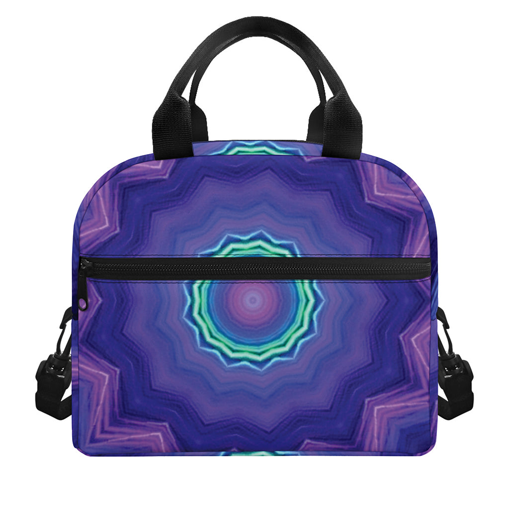 Purple And Blue Kaleidoscope Print Insulated Lunch Bag