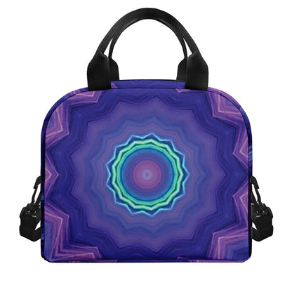Purple And Blue Kaleidoscope Print Insulated Lunch Bag