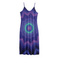 Purple And Blue Kaleidoscope Print Jersey Midi Cami Dress