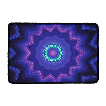 Purple And Blue Kaleidoscope Print Kitchen Mat