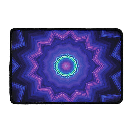 Purple And Blue Kaleidoscope Print Kitchen Mat