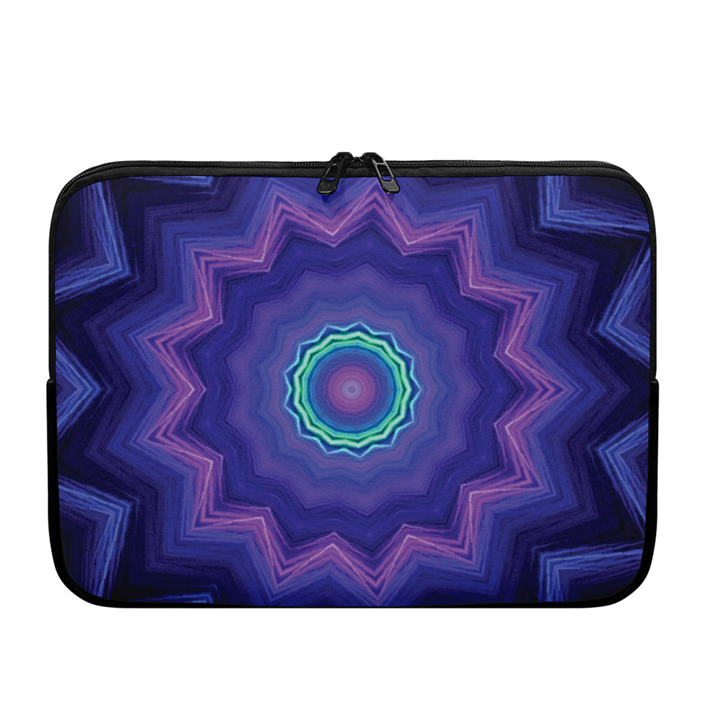 Purple And Blue Kaleidoscope Print Laptop Sleeve