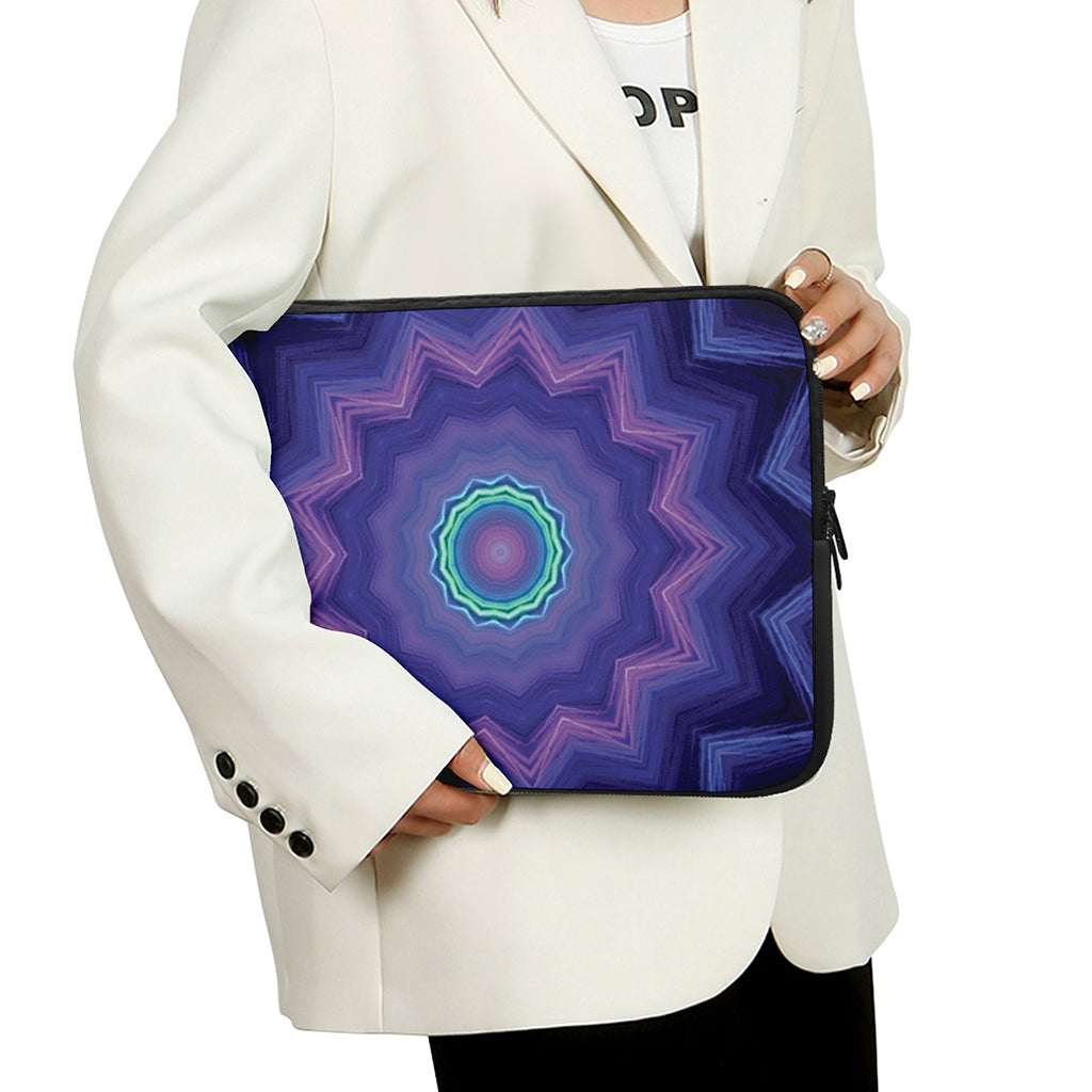 Purple And Blue Kaleidoscope Print Laptop Sleeve