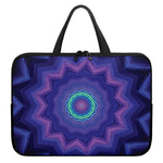 Purple And Blue Kaleidoscope Print Laptop Sleeve With Handle