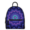 Purple And Blue Kaleidoscope Print Leather Backpack