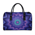 Purple And Blue Kaleidoscope Print Leather Duffel Bag