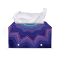 Purple And Blue Kaleidoscope Print Leather Tissue Box Cover